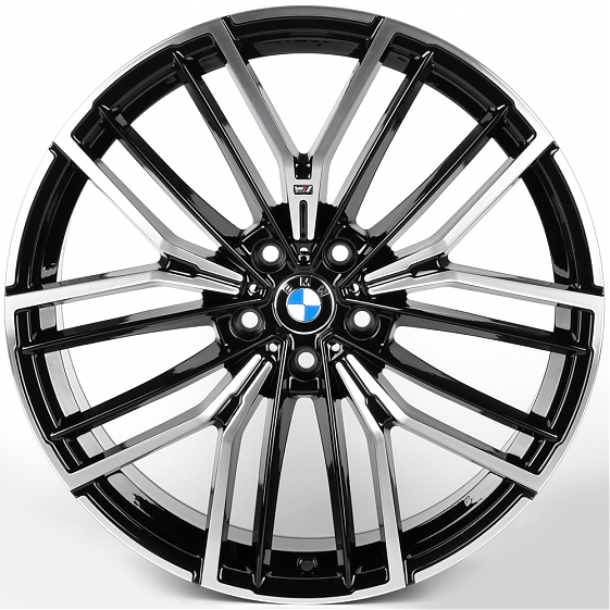 Литые диски 81890 BMW IVF-3289-DS362 20 J9.5 ET35 5x112 66.45 чёрный глянцевый + полированные спицы: Фото 1