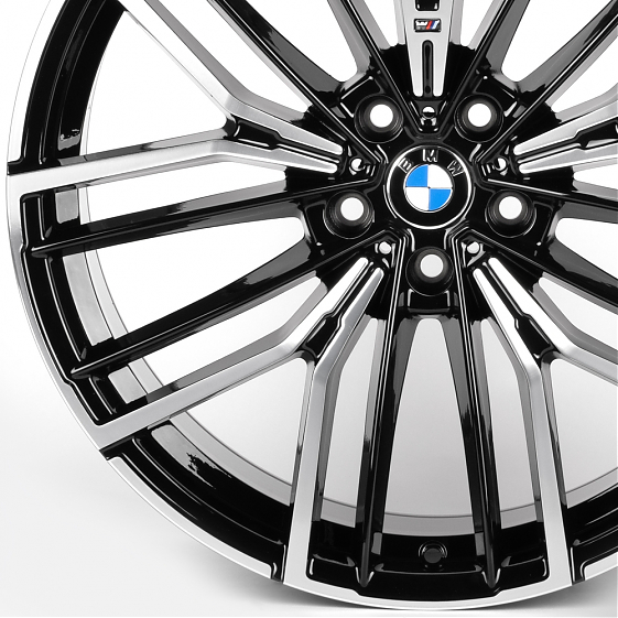 Литые диски 81890 BMW IVF-3289-DS362 20 J9.5 ET35 5x112 66.45 чёрный глянцевый + полированные спицы: Фото 2