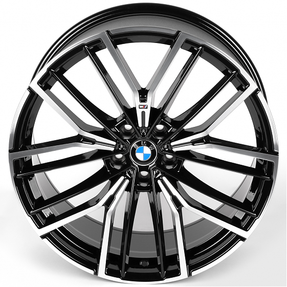 Литые диски 81890 BMW IVF-3289-DS362 20 J9.5 ET35 5x112 66.45 чёрный глянцевый + полированные спицы: Фото 3