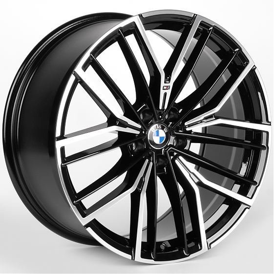 Литые диски 81890 BMW IVF-3289-DS362 20 J9.5 ET35 5x112 66.45 чёрный глянцевый + полированные спицы: Фото 4