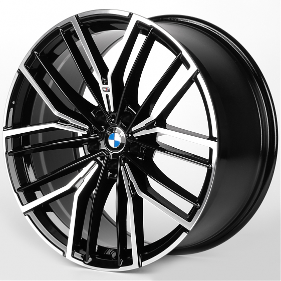 Литые диски 81890 BMW IVF-3289-DS362 20 J9.5 ET35 5x112 66.45 чёрный глянцевый + полированные спицы: Фото 5