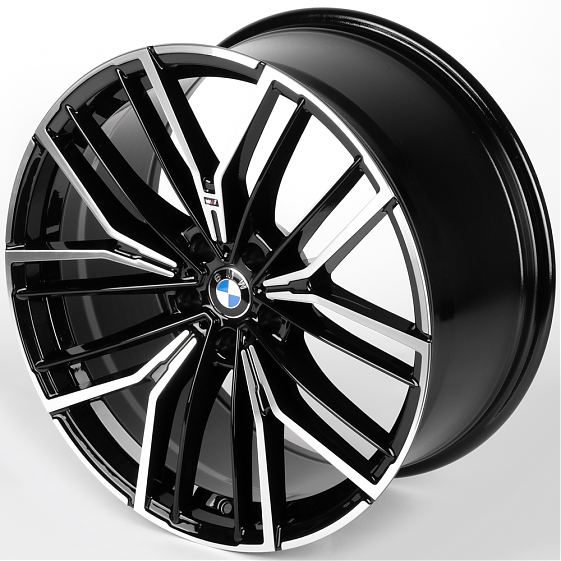 Литые диски 81890 BMW IVF-3289-DS362 20 J9.5 ET35 5x112 66.45 чёрный глянцевый + полированные спицы: Фото 6