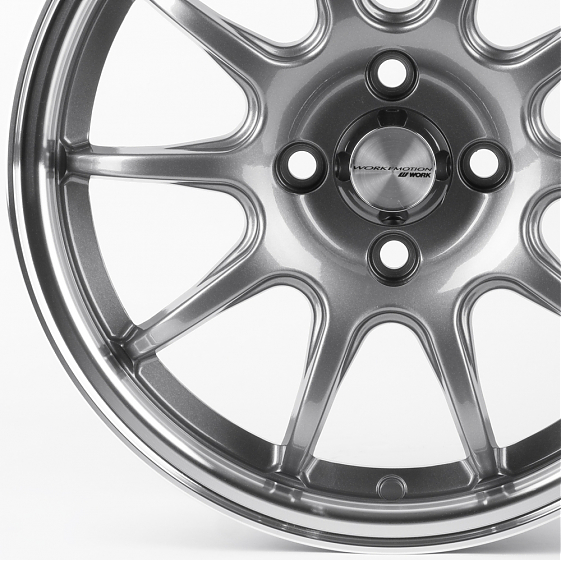Литые диски 81430 Work 12243-FG412 15 J6.5 ET35 4x100 73.1 графит глянцевый + полированный обод: Фото 2