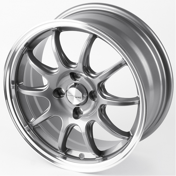 Литые диски 81430 Work 12243-FG412 15 J6.5 ET35 4x100 73.1 графит глянцевый + полированный обод: Фото 6