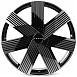 Кованые диски H260126T SKILL SL778-SB594 22 J9.5 ET35 5x108 63.4 чёрный глянцевый + полированный обо