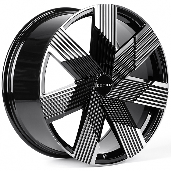Кованые диски H260126T SKILL SL778-SB594 22 J9.5 ET35 5x108 63.4 чёрный глянцевый + полированный обо: Фото 4