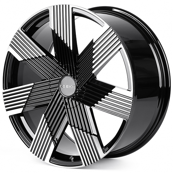 Кованые диски H260126T SKILL SL778-SB594 22 J9.5 ET35 5x108 63.4 чёрный глянцевый + полированный обо: Фото 5