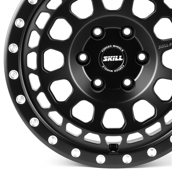 Кованые диски H260527B SKILL SB028-CS382 18 J9 ET15 6x139.7 106.1 чёрный матовый + декоративные болт: Фото 2