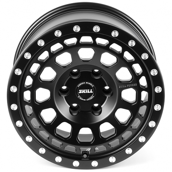 Кованые диски H260527B SKILL SB028-CS382 18 J9 ET15 6x139.7 106.1 чёрный матовый + декоративные болт: Фото 3