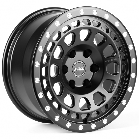 Кованые диски H260527B SKILL SB028-CS382 18 J9 ET15 6x139.7 106.1 чёрный матовый + декоративные болт: Фото 4