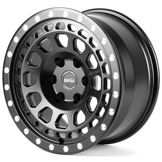 Кованые диски H260527B SKILL SB028-CS382 18 J9 ET15 6x139.7 106.1 чёрный матовый + декоративные болт: Фото 5