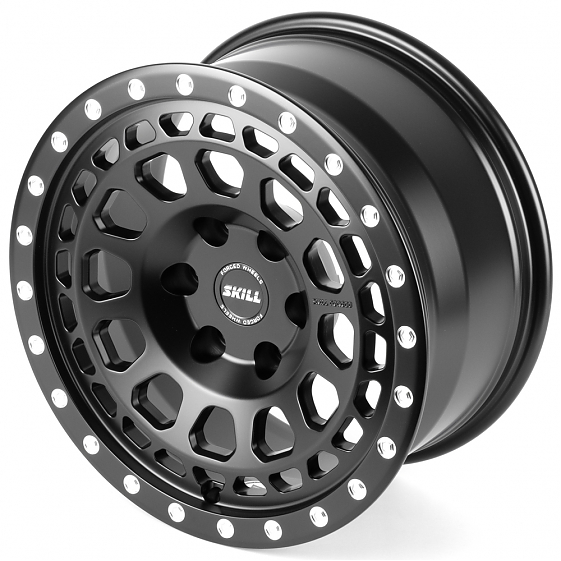 Кованые диски H260527B SKILL SB028-CS382 18 J9 ET15 6x139.7 106.1 чёрный матовый + декоративные болт: Фото 6