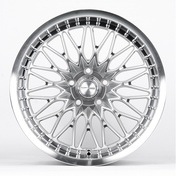 Литые диски 80699 Work F051-FG442 18 J8.5 ET35 5x114.3 73.1 серебро тёмное + полированный обод: Фото 1