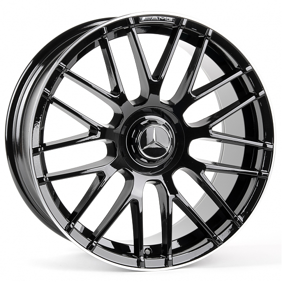 Литые диски 81021 Mercedes-Benz SK189-24133-4 20 J9.5 ET45 5x112 66.6 чёрный глянцевый + полированны: Фото 6
