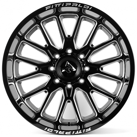 Литые диски 81617 Fittipaldi FA18BM 22 J12 ET-44 8x170 125,2 чёрный глянцевый + полированные спицы: Фото 1