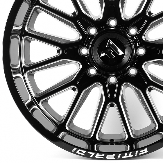 Литые диски 81617 Fittipaldi FA18BM 22 J12 ET-44 8x170 125,2 чёрный глянцевый + полированные спицы: Фото 2