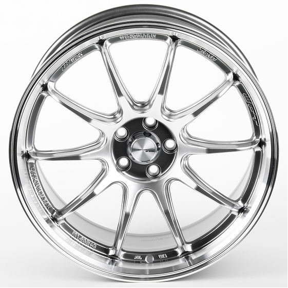 Литые диски 80660 Work F0111 18 J8.5 ET40 5x100 73.1 серебро тёмное + полированный обод: Фото 3
