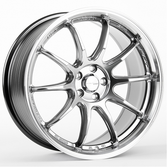 Литые диски 80660 Work F0111 18 J8.5 ET40 5x100 73.1 серебро тёмное + полированный обод: Фото 4