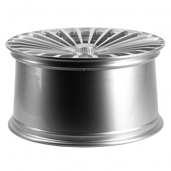 Кованые диски H230913BF SL172 22 J9.5 ET47 5x112 66.6 серебро + полированные спицы: Фото 7