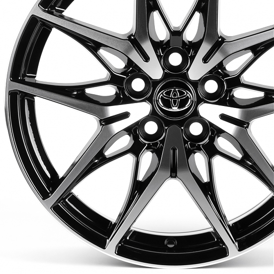 Литые диски 82608 Toyota IVF-3559-H3559F 18 J7 ET35 5x114.3 60.1 чёрный глянцевый + полированные спи: Фото 2