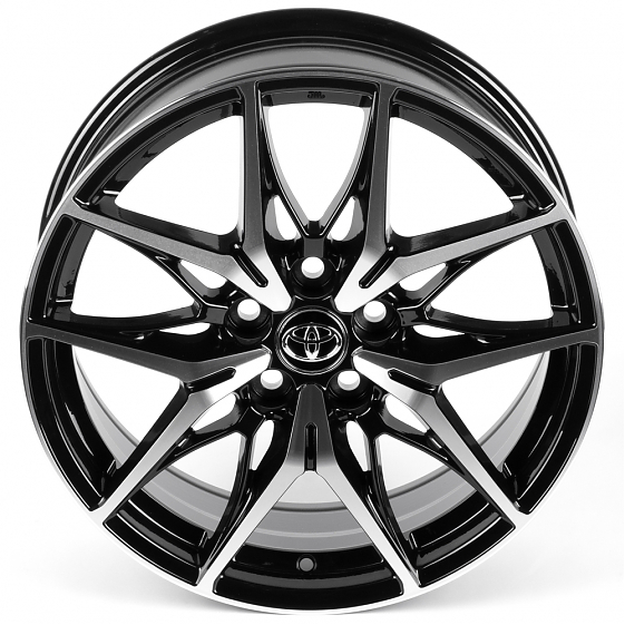 Литые диски 82608 Toyota IVF-3559-H3559F 18 J7 ET35 5x114.3 60.1 чёрный глянцевый + полированные спи: Фото 3