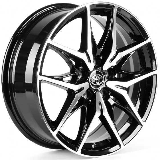 Литые диски 82608 Toyota IVF-3559-H3559F 18 J7 ET35 5x114.3 60.1 чёрный глянцевый + полированные спи: Фото 4