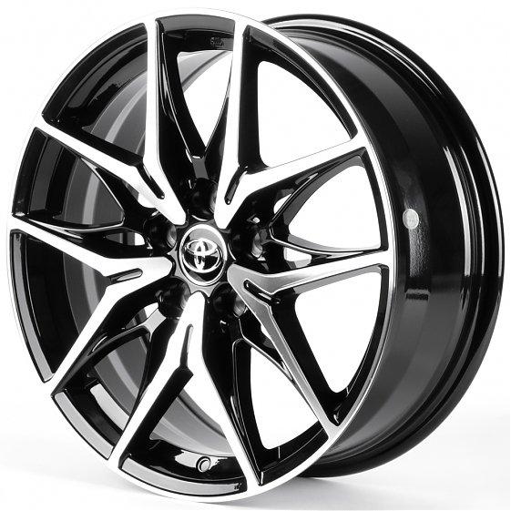 Литые диски 82608 Toyota IVF-3559-H3559F 18 J7 ET35 5x114.3 60.1 чёрный глянцевый + полированные спи: Фото 5