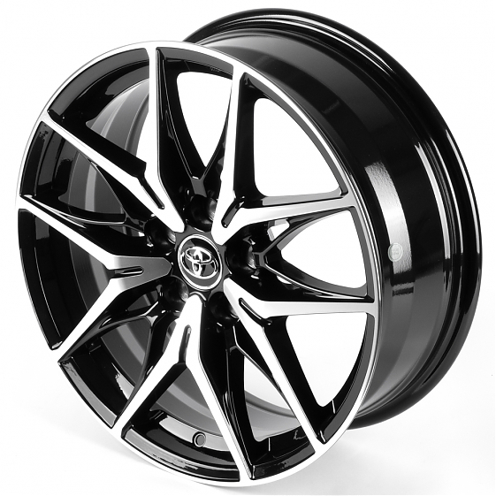 Литые диски 82608 Toyota IVF-3559-H3559F 18 J7 ET35 5x114.3 60.1 чёрный глянцевый + полированные спи: Фото 6