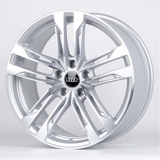 Литые диски 80864 Audi 5565X-SB393 18 J8 ET33 5x112 66,45 серебро + полированные спицы: Фото 5