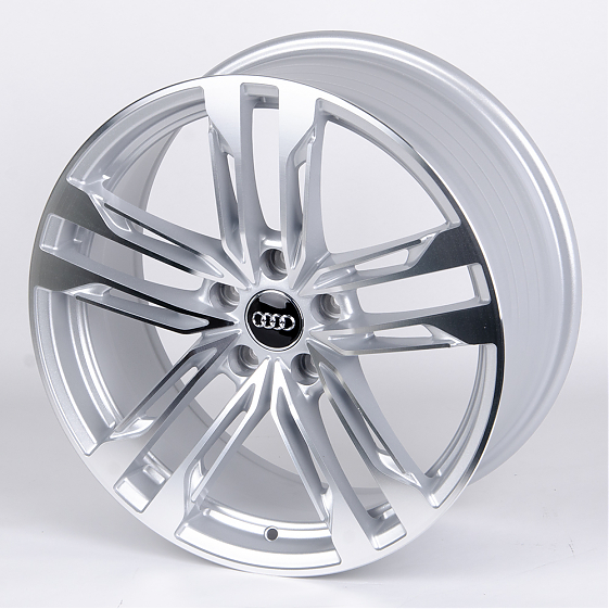 Литые диски 80864 Audi 5565X-SB393 18 J8 ET33 5x112 66,45 серебро + полированные спицы: Фото 6