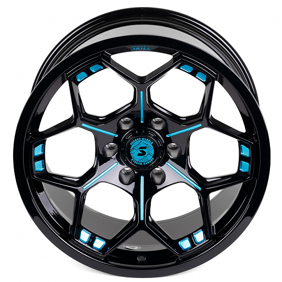 Кованые диски H231104Z SKILL SL418-SK190 20 J10 ET0 6x139.7 77.8 чёрный глянцевый + полированные спи: Фото 3