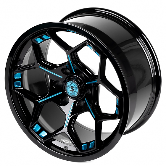 Кованые диски H231104Z SKILL SL418-SK190 20 J10 ET0 6x139.7 77.8 чёрный глянцевый + полированные спи: Фото 6