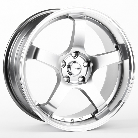 Литые диски 81153 Advan LK028-SB394 18 J8.5 ET35 5x112 66.6 серебро тёмное + полированный обод: Фото 4