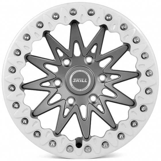 Кованые диски H230607A SKILL SB013-SB387 17 J9 ET25 6x139.7 106.1 графит + серебряный обод: Фото 1