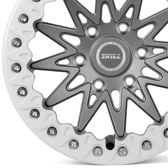 Кованые диски H230607A SKILL SB013-SB387 17 J9 ET25 6x139.7 106.1 графит + серебряный обод: Фото 2