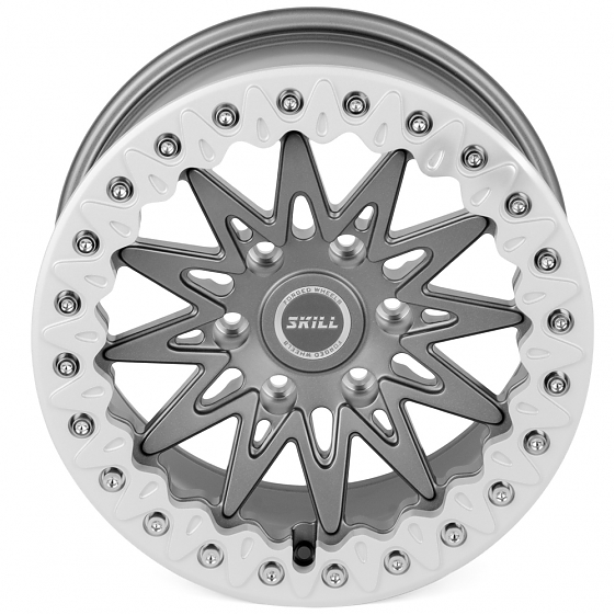Кованые диски H230607A SKILL SB013-SB387 17 J9 ET25 6x139.7 106.1 графит + серебряный обод: Фото 3