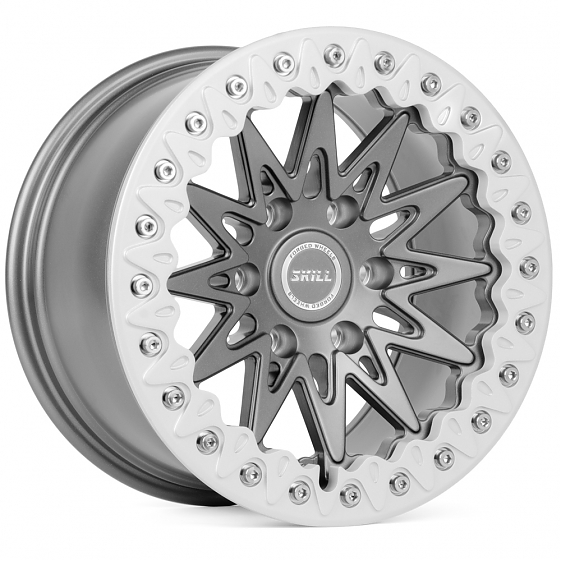 Кованые диски H230607A SKILL SB013-SB387 17 J9 ET25 6x139.7 106.1 графит + серебряный обод: Фото 4