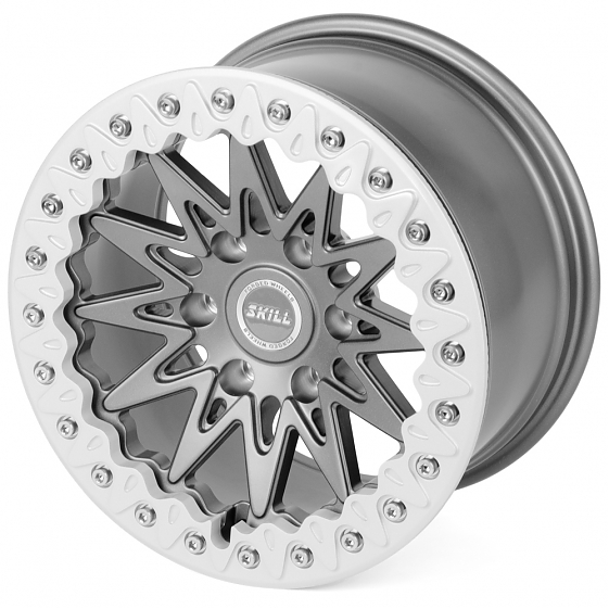 Кованые диски H230607A SKILL SB013-SB387 17 J9 ET25 6x139.7 106.1 графит + серебряный обод: Фото 6