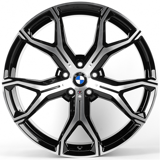 Литые диски 81693 BMW FC959-SM204 20 J10.5 ET40 5x112 66.6 чёрный + полированные спицы: Фото 1