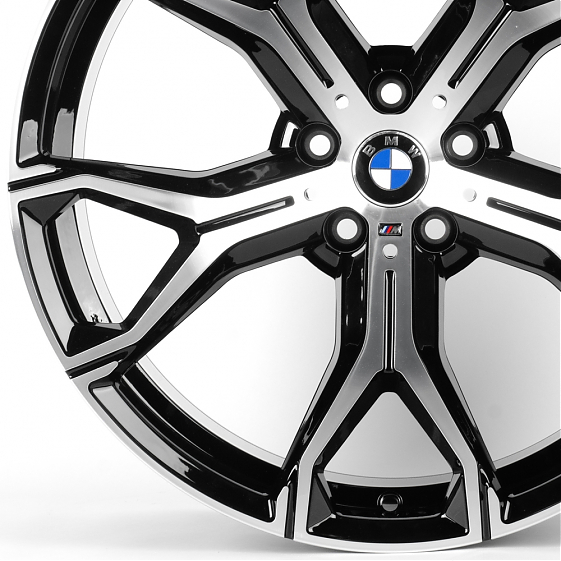 Литые диски 81693 BMW FC959-SM204 20 J10.5 ET40 5x112 66.6 чёрный + полированные спицы: Фото 2