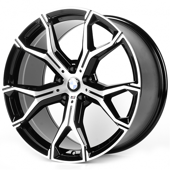 Литые диски 81693 BMW FC959-SM204 20 J10.5 ET40 5x112 66.6 чёрный + полированные спицы: Фото 5