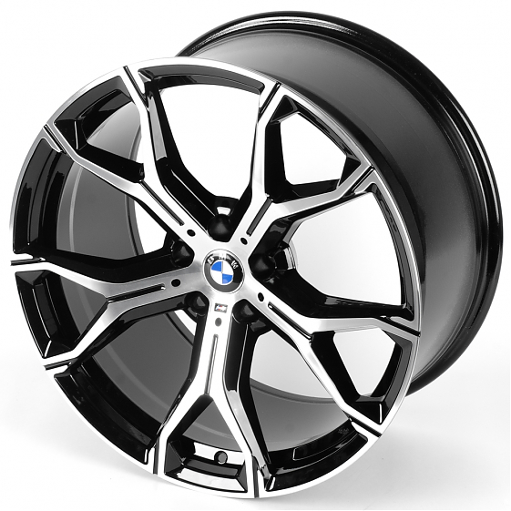 Литые диски 81693 BMW FC959-SM204 20 J10.5 ET40 5x112 66.6 чёрный + полированные спицы: Фото 6