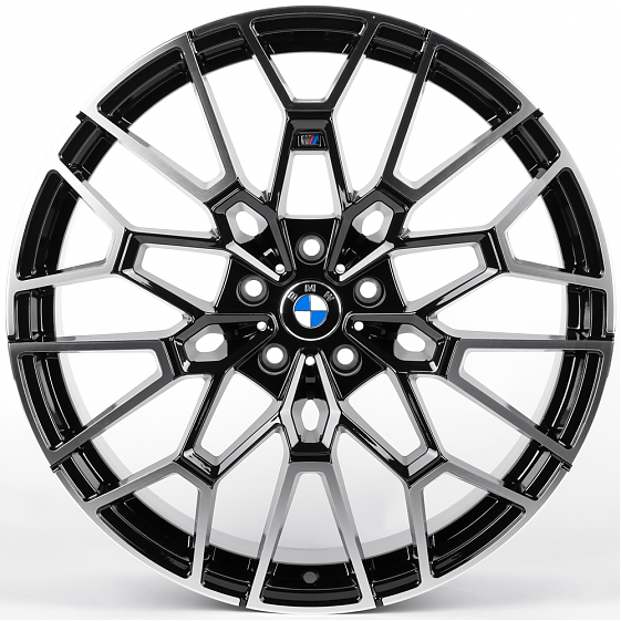 Литые диски 82239 BMW DF002-FG612 20 J9.5 ET40 5x112 66.56 чёрный глянцевый + полированные спицы: Фото 1