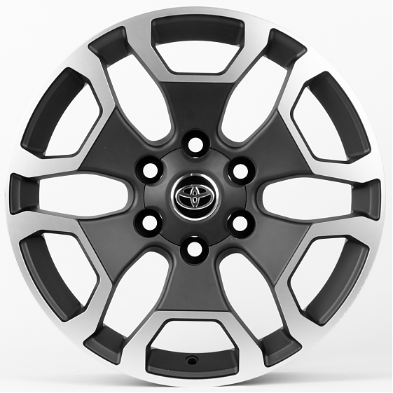 Литые диски 80415 Toyota 18935-SV280 18 J7.5 ET30 6x139.7 106.1 чёрный + полированные спицы: Фото 1