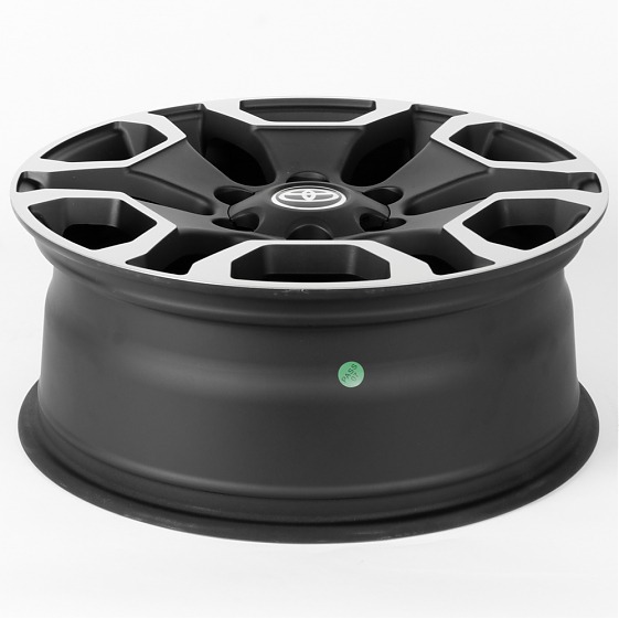 Литые диски 80415 Toyota 18935-SV280 18 J7.5 ET30 6x139.7 106.1 чёрный + полированные спицы: Фото 7