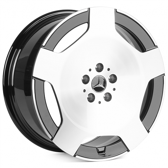 Кованые диски H241213H SKILL SL618-SK317 19 J8.5 ET48 5x112 66.6 чёрный глянцевый + полированные спи: Фото 4
