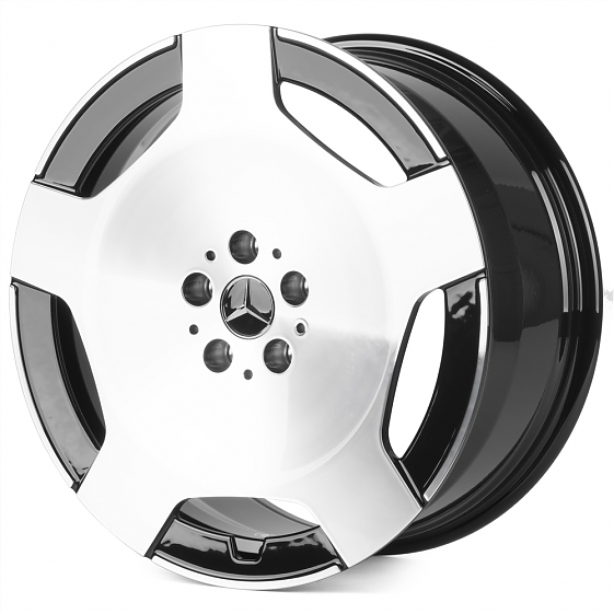Кованые диски H241213H SKILL SL618-SK317 19 J8.5 ET48 5x112 66.6 чёрный глянцевый + полированные спи: Фото 5