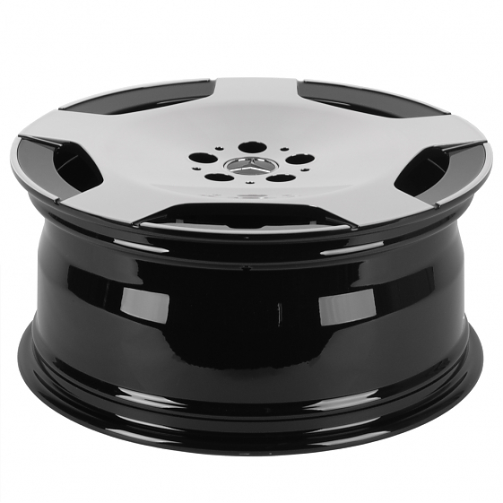 Кованые диски H241213H SKILL SL618-SK317 19 J8.5 ET48 5x112 66.6 чёрный глянцевый + полированные спи: Фото 7