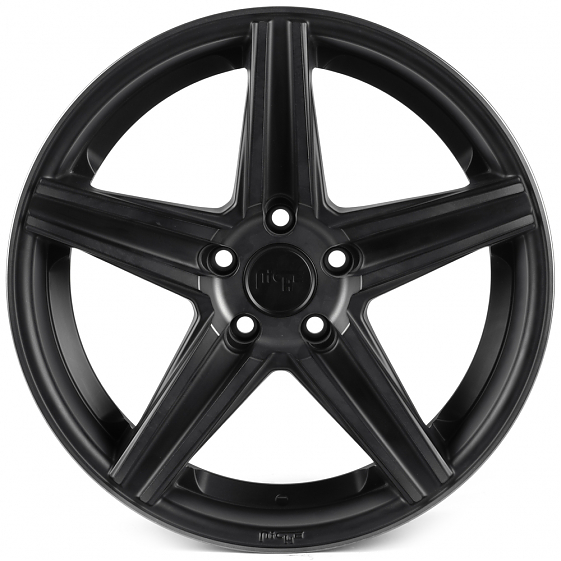 Литые диски 82153 Niche NICHEM126-1-FG579 18 J8 ET35 5x112 66.6 чёрный матовый + полированные спицы : Фото 1