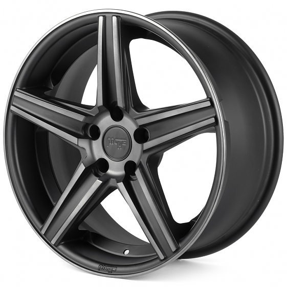 Литые диски 82153 Niche NICHEM126-1-FG579 18 J8 ET35 5x112 66.6 чёрный матовый + полированные спицы : Фото 5